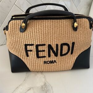Fendi By The Way Satchel Straw with Leather 

.